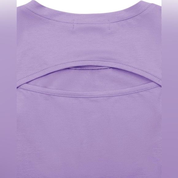 LASLULU Workout Tops Loose Sleeveless Cropped Muscle Tank Open Back Shirts - NWT - Picture 3 of 6